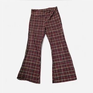No Boundaries women’s size XL 15/17 red plaid flared leggings